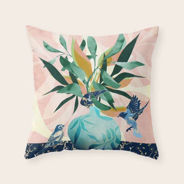 Vintage Vase Abstract Throw Pillow Gallery Image 6