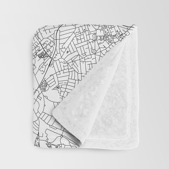 London White Map Throw Blanket Gallery Image 3
