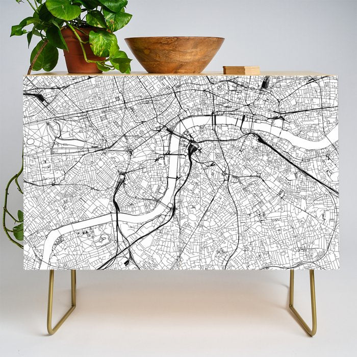 London White Map Credenza Gallery Image 1