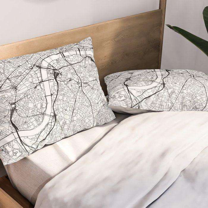 London White Map Pillow Sham Gallery Image 2