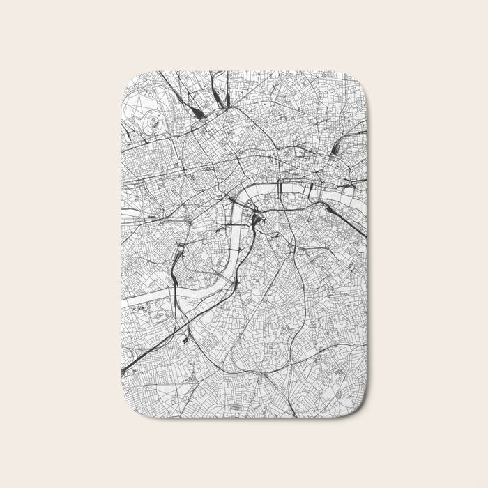 London White Map Bath Mat Gallery Image 1
