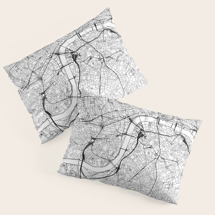 London White Map Pillow Sham Gallery Image 3