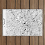 London White Map Outdoor Rug Gallery Image 1