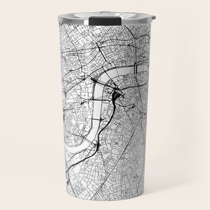 London White Map Travel Mug Gallery Image 1