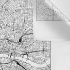 London White Map Wall Tapestry Gallery Image 3