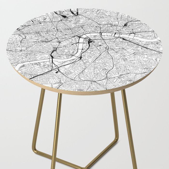 London White Map Side Table Gallery Image 2