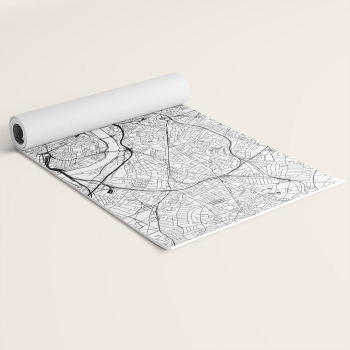 London White Map Yoga Mat Gallery Image 2