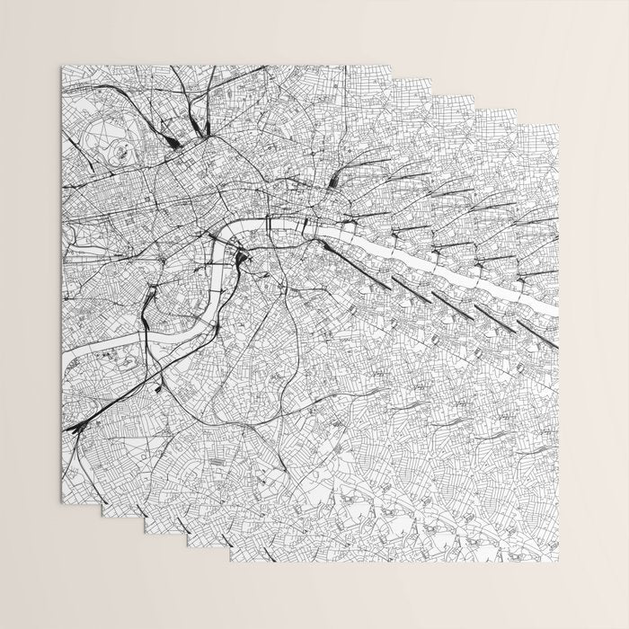 London White Map Wrapping Paper Gallery Image 3