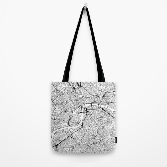 London White Map Tote Bag Gallery Image 2