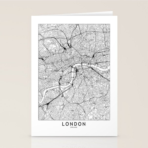 London White Map Stationery Card Gallery Image 2