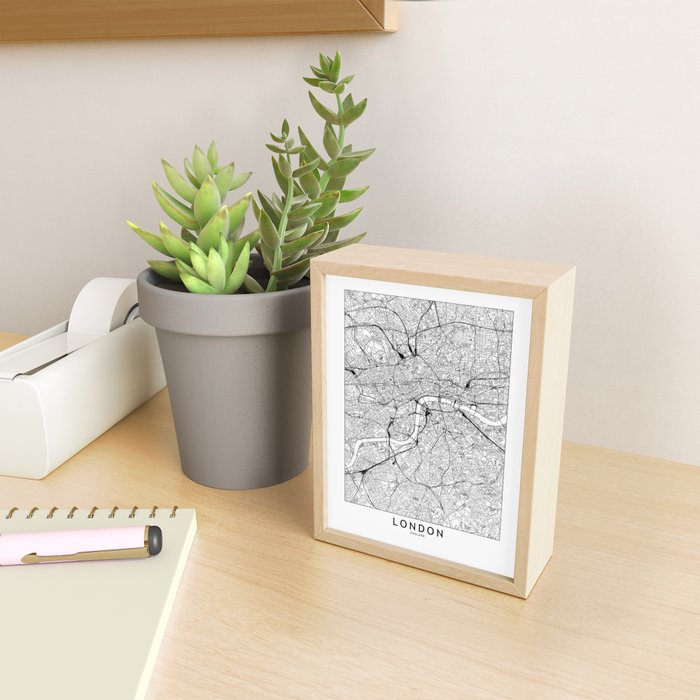 London White Map Mini Art Print Gallery Image 2