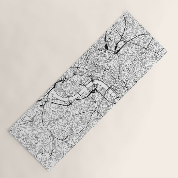 London White Map Yoga Mat Gallery Image 1