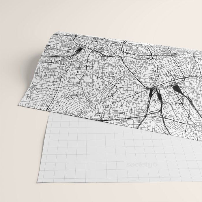 London White Map Wrapping Paper Gallery Image 2