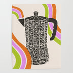 Moka Pot Rainbow - Cream Poster Gallery Image 4