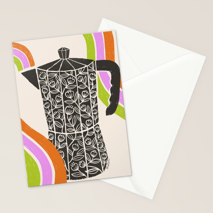Moka Pot Rainbow - Cream Stationery Card Gallery Image 2