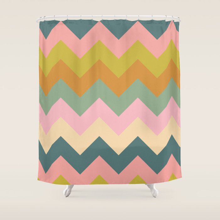 Zigzag pattern Shower Curtain Gallery Image 1