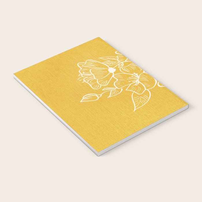 Scandinavian Brushed Gold Floral Ornament | Tropical Line Art Notebook Gallery Image 3