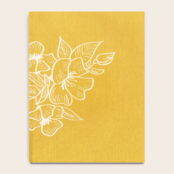 Scandinavian Brushed Gold Floral Ornament | Tropical Line Art Notebook Gallery Image 4
