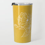 Scandinavian Brushed Gold Floral Ornament | Tropical Line Art Travel Mug Gallery Image 3