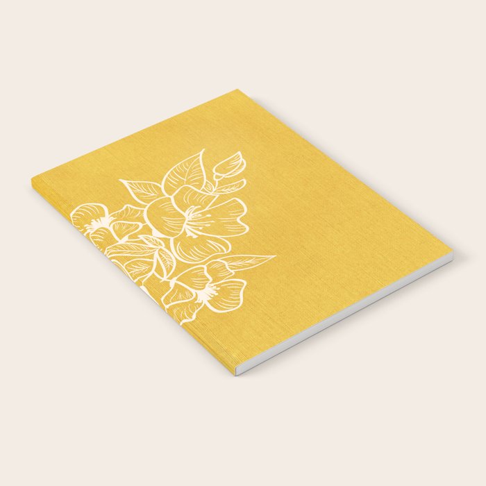 Scandinavian Brushed Gold Floral Ornament | Tropical Line Art Notebook Gallery Image 2