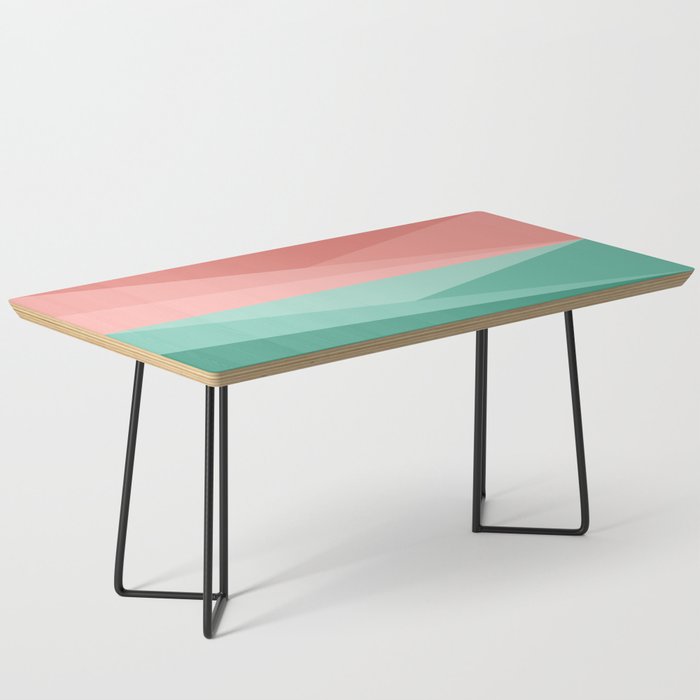 Geometric Triangles VII Pink and Green Coffee Table Gallery Image 1