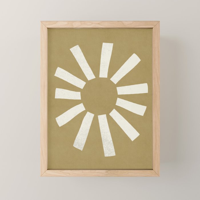 Sun Line Minimalist - Gold Beige Mini Art Print Gallery Image 1