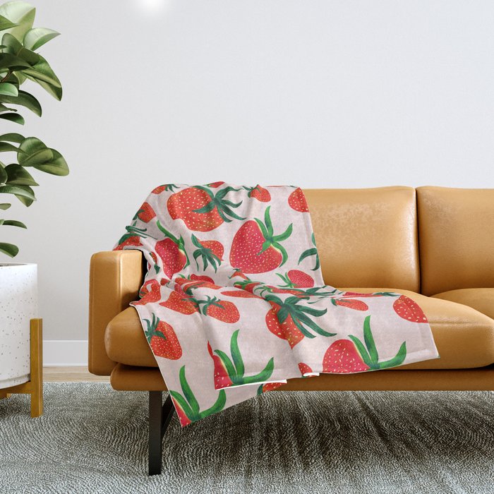 Strawberry Harvest Throw Blanket Gallery Image 1