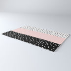 Pink white black watercolor polka dots Rug Gallery Image 3