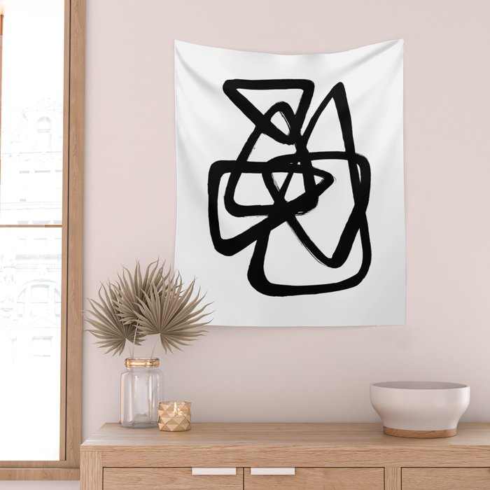 A Family Of Five White Background Wall Tapestry Gallery Image 2