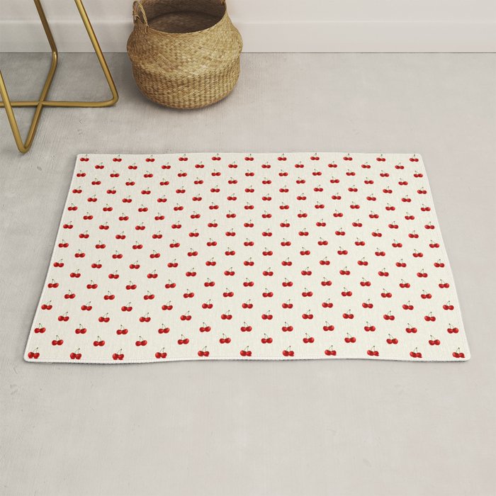 Y2K Cherries - Creme Pattern Miniature Rug Gallery Image 1