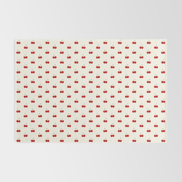 Y2K Cherries - Creme Pattern Miniature Rug Gallery Image 2