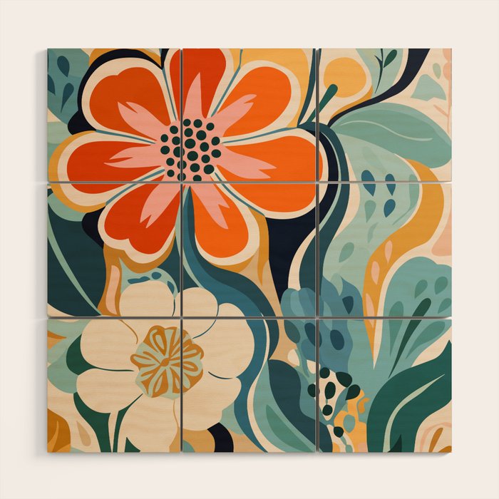 Austin Flower Market Print Wood Wall Art Gallery Image 1