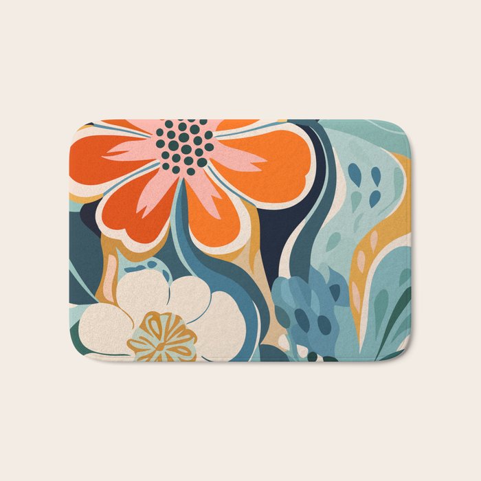 Austin Flower Market Print Bath Mat Gallery Image 1