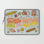 School Supplies Make Me Happy Laptop Sleeve Gallery Image 1