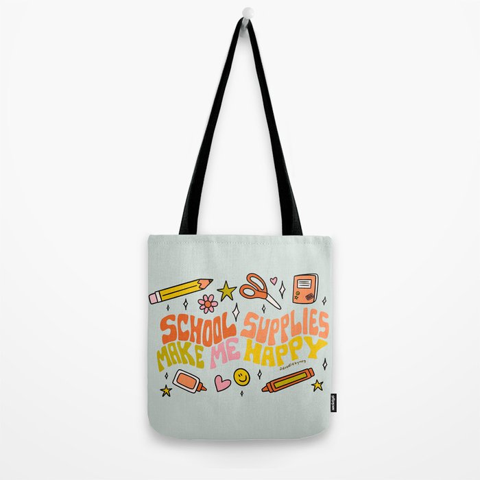 School Supplies Make Me Happy Tote Bag Gallery Image 2