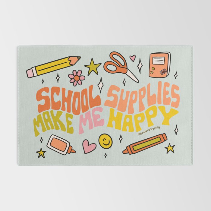 School Supplies Make Me Happy Rug Gallery Image 2