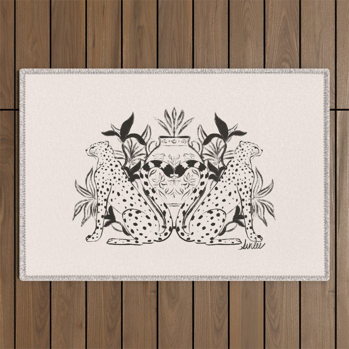 Cheetah Symmetry lines  Outdoor Rug Gallery Image 1