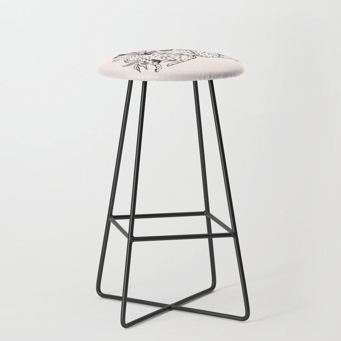 Cheetah Symmetry lines  Stool Gallery Image 1