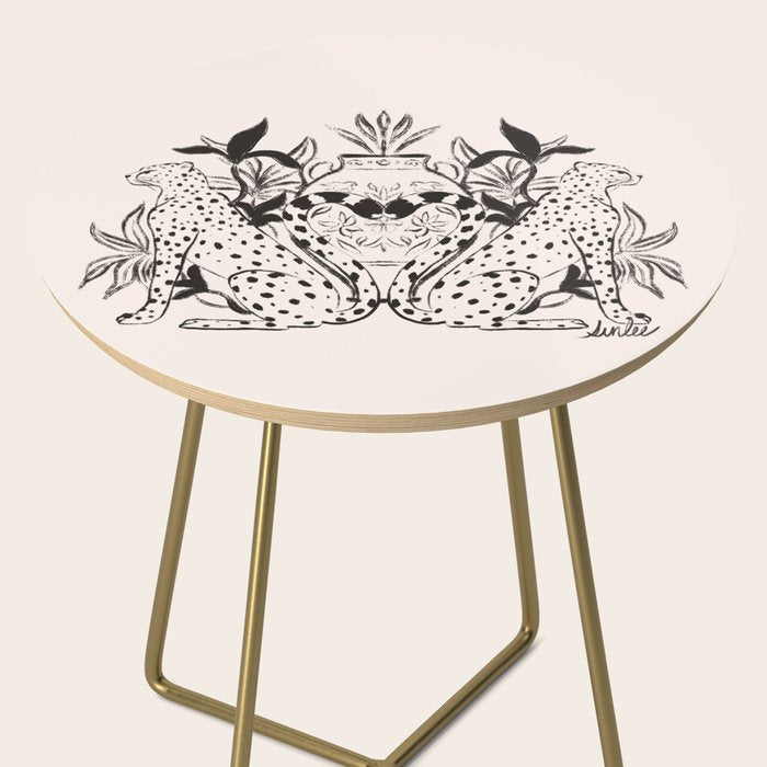 Cheetah Symmetry lines  Side Table Gallery Image 2