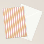 Pastel Pink And Gold Braid Cabana Stripes On Off-White Cream Vintage Aesthetic Stationery Card Gallery Image 2