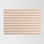 Pastel Pink And Gold Braid Cabana Stripes On Off-White Cream Vintage Aesthetic Rug Gallery Image 2