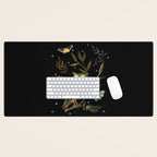Moonlit Owl and Fluttering Moths Desk Mat Gallery Image 1