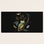 Moonlit Owl and Fluttering Moths Desk Mat Gallery Image 3
