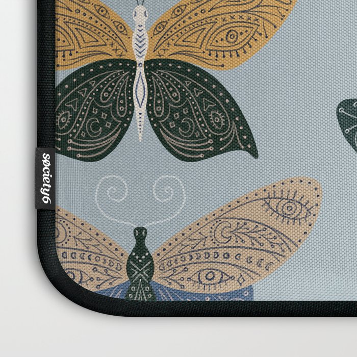Tattooed Butterflies - Blue & Yellow Laptop Sleeve Gallery Image 3