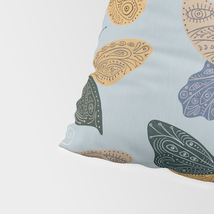 Tattooed Butterflies - Blue & Yellow Pillow Sham Gallery Image 4