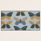 Tattooed Butterflies - Blue & Yellow Desk Mat Gallery Image 3