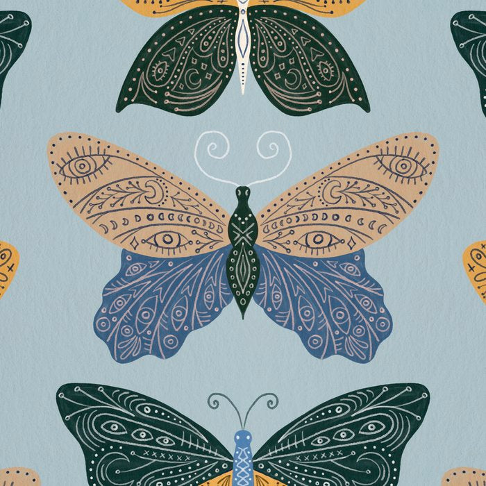 Tattooed Butterflies - Blue & Yellow Coffee Mug Gallery Image 2