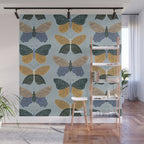 Tattooed Butterflies - Blue & Yellow Wall Mural Gallery Image 1