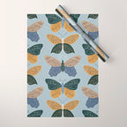 Tattooed Butterflies - Blue & Yellow Wrapping Paper Gallery Image 1