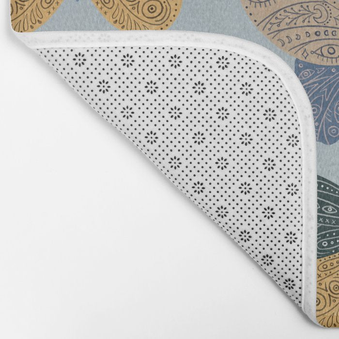 Tattooed Butterflies - Blue & Yellow Bath Mat Gallery Image 2